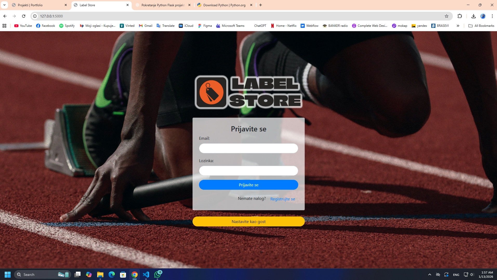 Python Flask online prodavnica